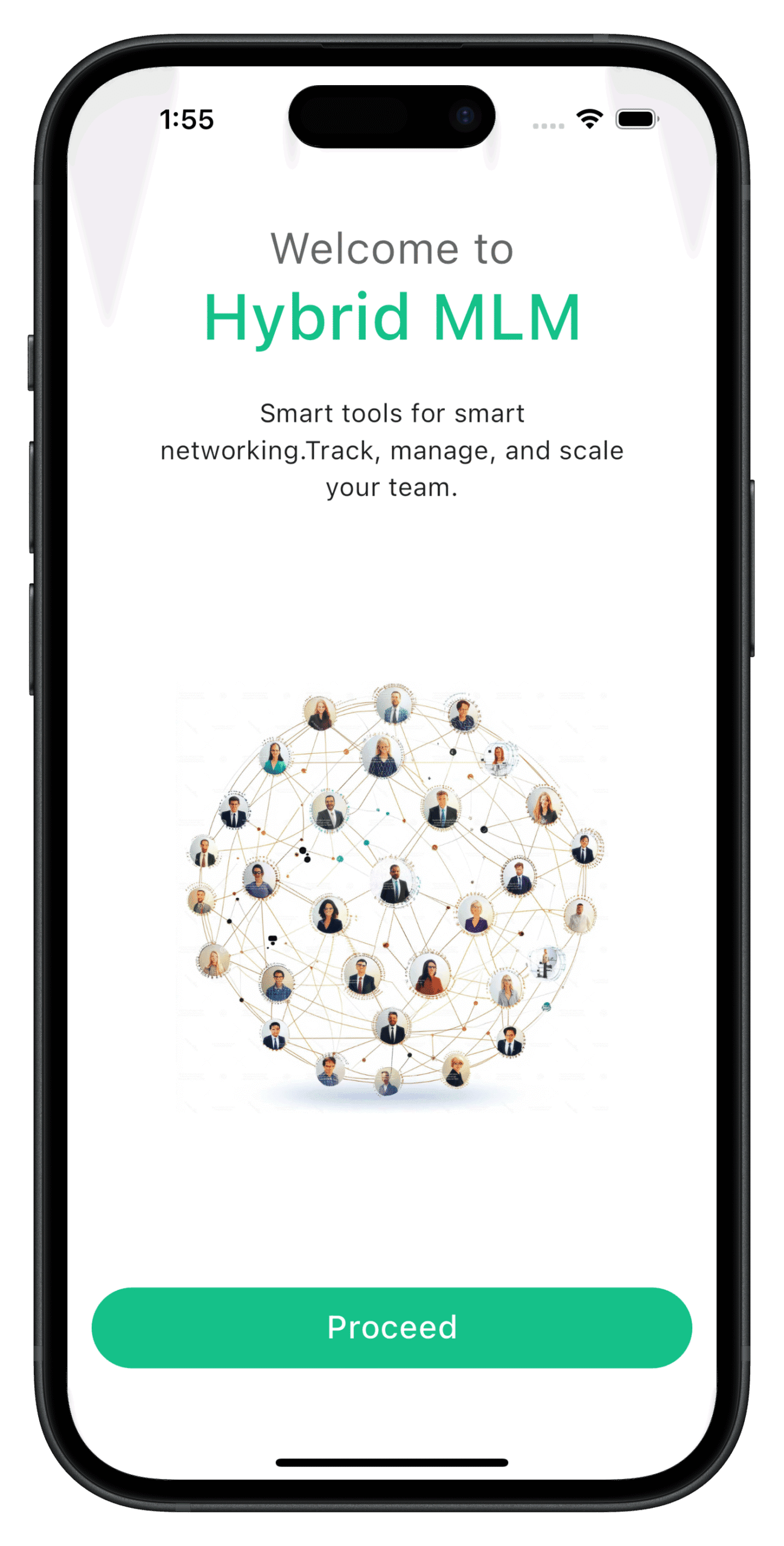 Hybrid MLM mobile app interface for managing network marketing business on Android and iOS