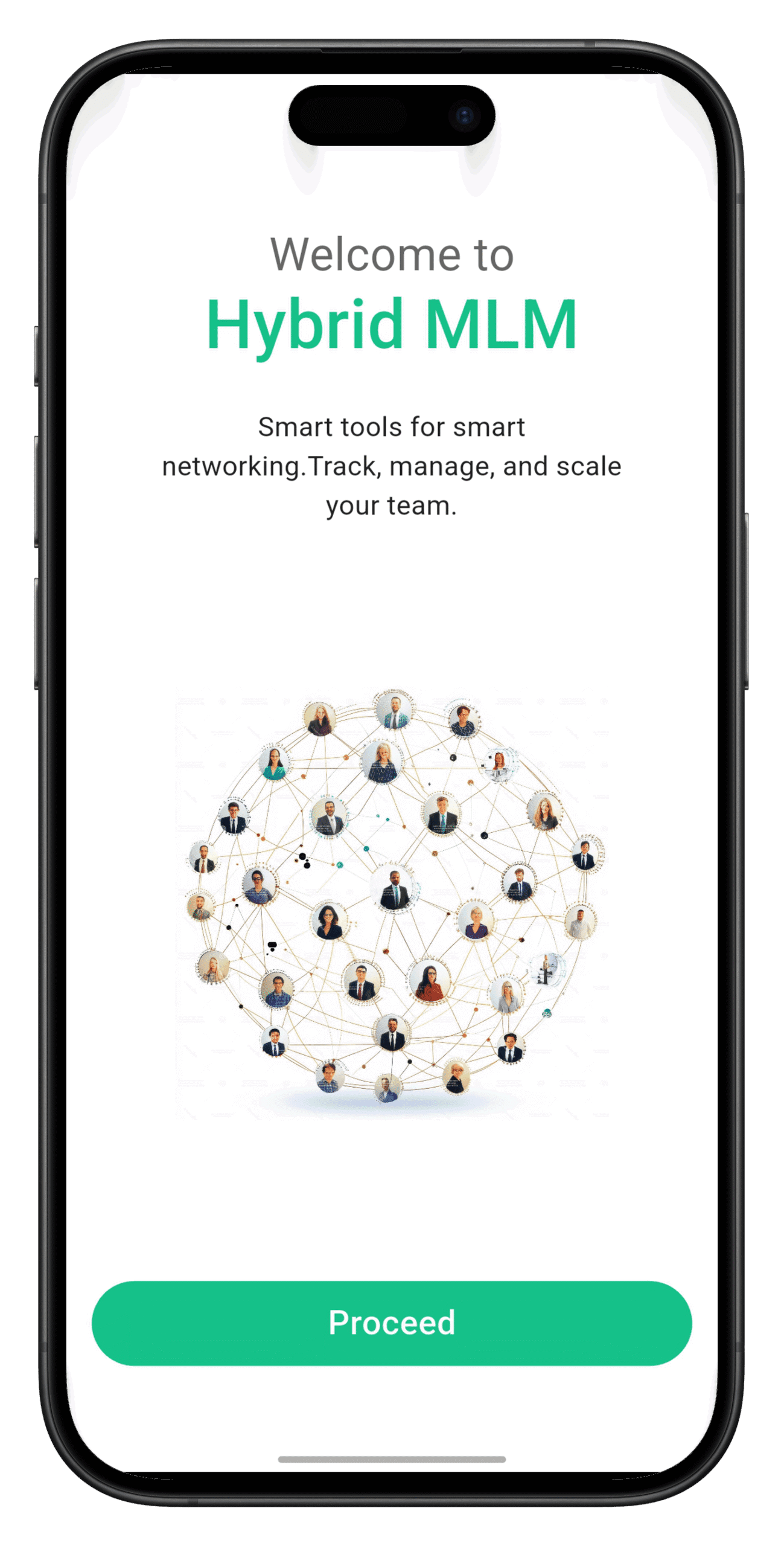 Hybrid MLM mobile app interface for managing network marketing business on Android and iOS