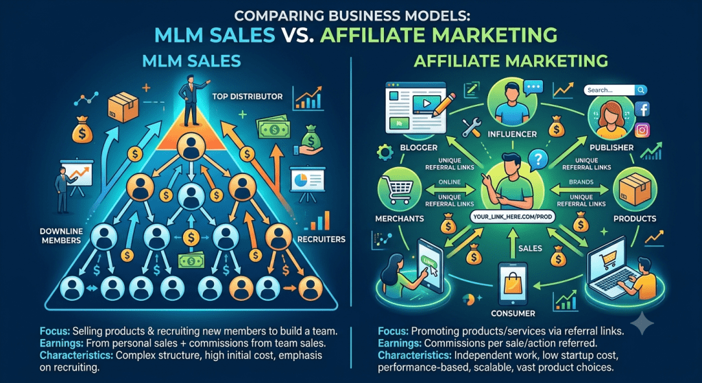 MLM Sales vs Affiliate Marketing